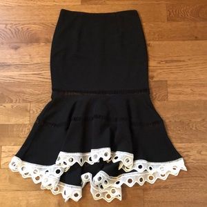 Black Ruffled Skirt Size S